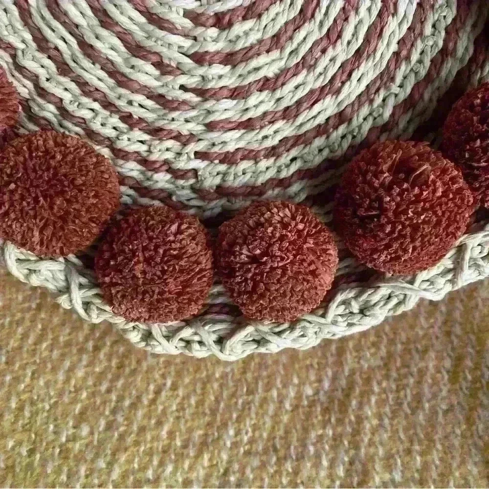 NWT Fossil Faye Baked Clay Round Straw Boho Crossbody - Picture 12 of 12